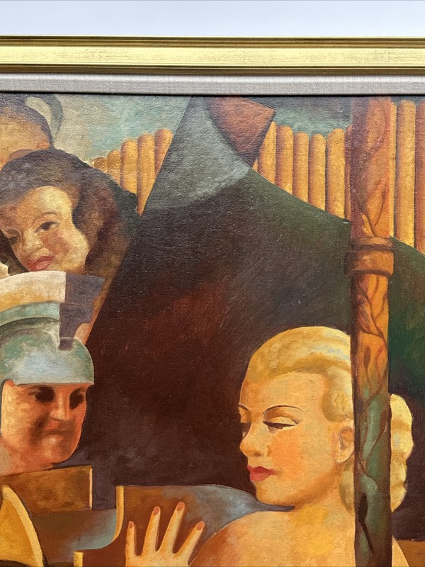 HISTORY PAINTING PORTRAIT BLACK AMERICANA MUSICIAN BILL PARSE WPA ERA ART DECO gallery