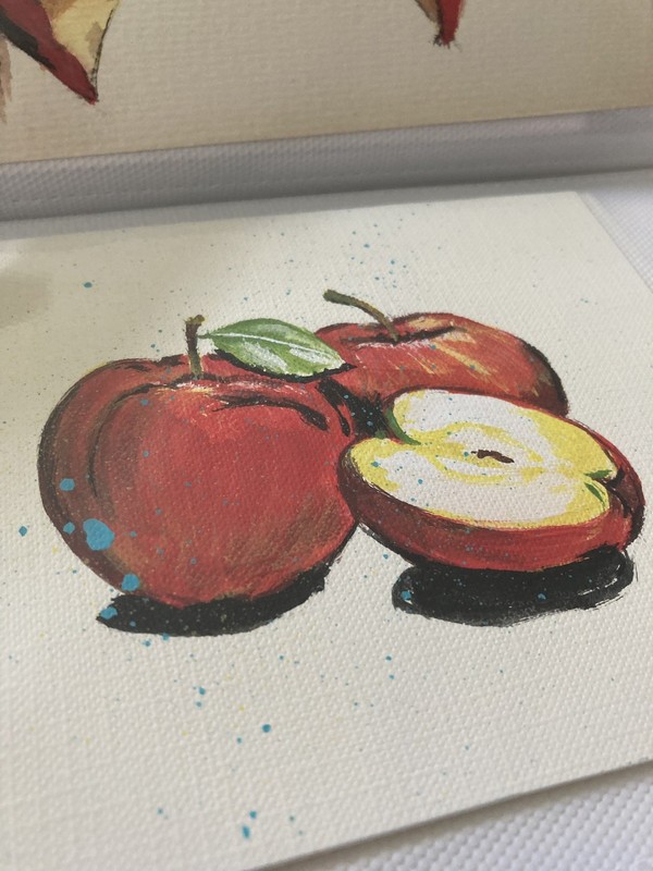 4pcs Bundle Original Fruits Painting cards. Paper.5.5x4 Signed.Free Shipping gallery