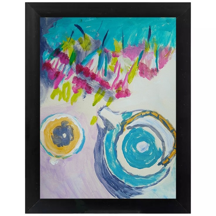 Abstract/Impressionism 9 x 12 Afternoon Tea Handmade Colorful Art Painting