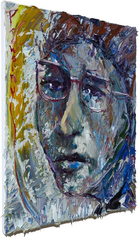 OIL PAINTING█UNIQUE EXPRESSIONISt ART█SIGNED OUTSIDER█ORIGINAL █PORTRAIT POP MAN gallery