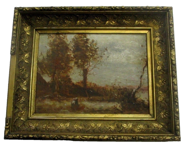 BARGAIN WILBUR G ADAM LANDSCAPE PAINTING W/ CLOSSON LABEL OHIO ARTIST ESTATE