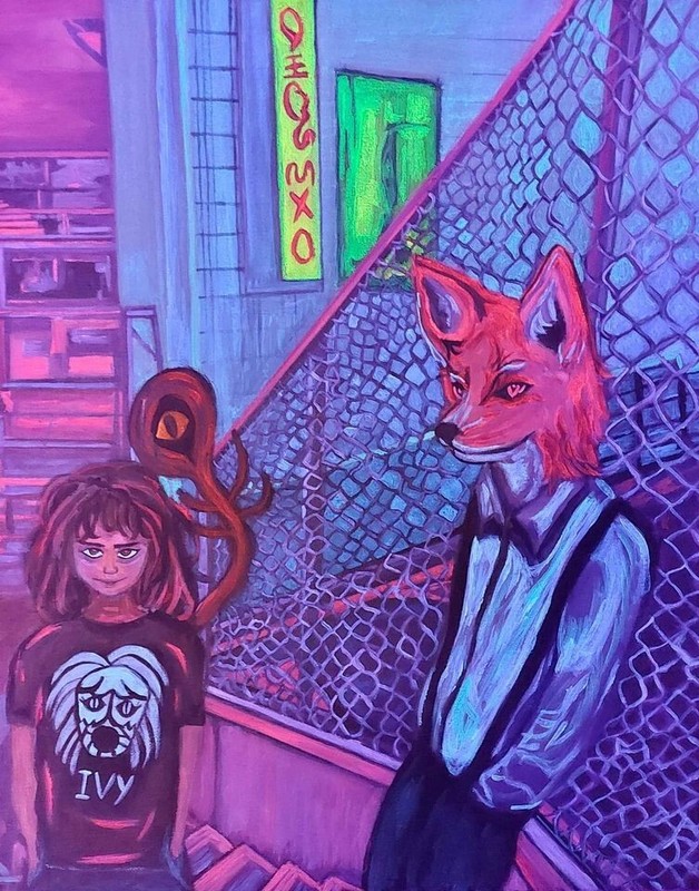 Original Acrylic Glow in the Dark Painting - Investigators of the Otherworld gallery