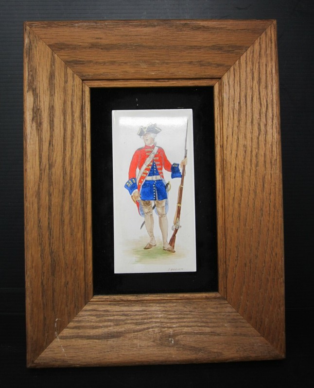 J. Boehm Hand-Painted Tile American Revolution Soldier Vintage 1961 Military