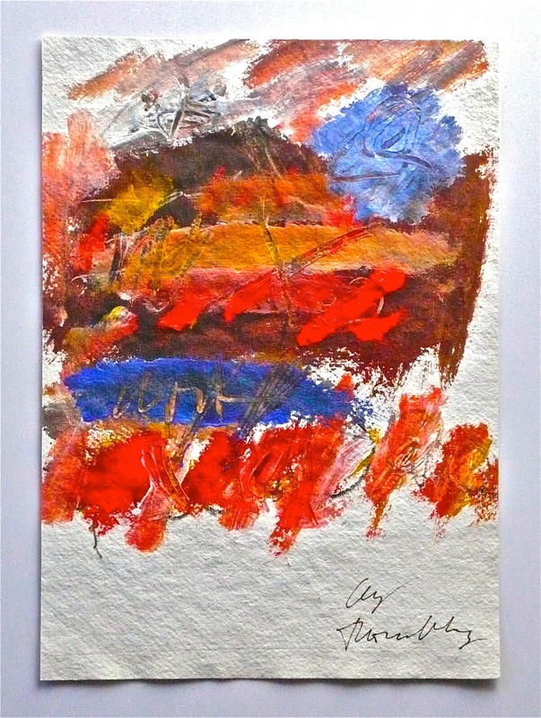 CY TWOMBLY -- A 1980s ORIGINAL IMPASTO ABSTRACT DOUBLE-SIDED GOUACHE PAINTING gallery