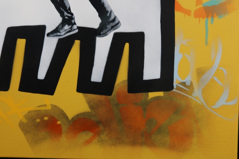 KUNSTRASEN Original Painting Signed ART RODEO ED5 + sticker banksy,dface,invader gallery