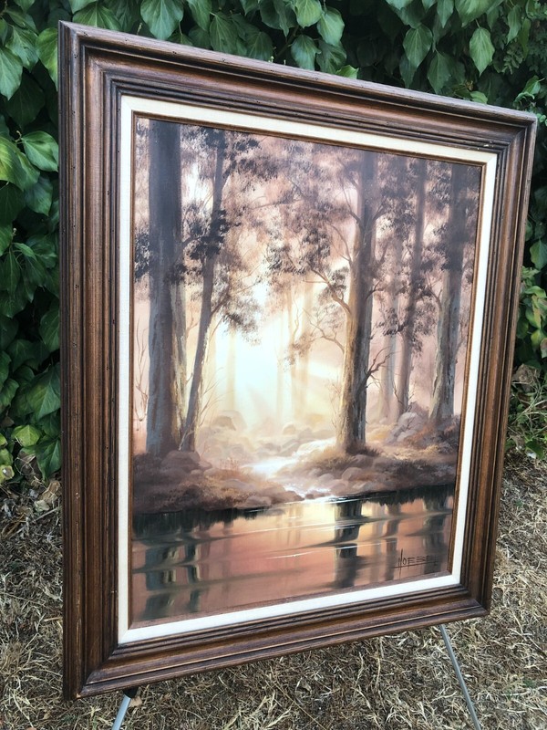HOEBEL Original 1960s IMPRESSIONIST MODERN HUGE LANDSCAPE Listed California Art gallery
