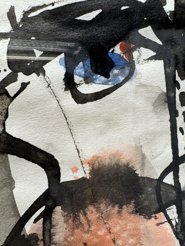 Harry Bouras Original Ink and Watercolor with Hand Written Message and Signature gallery