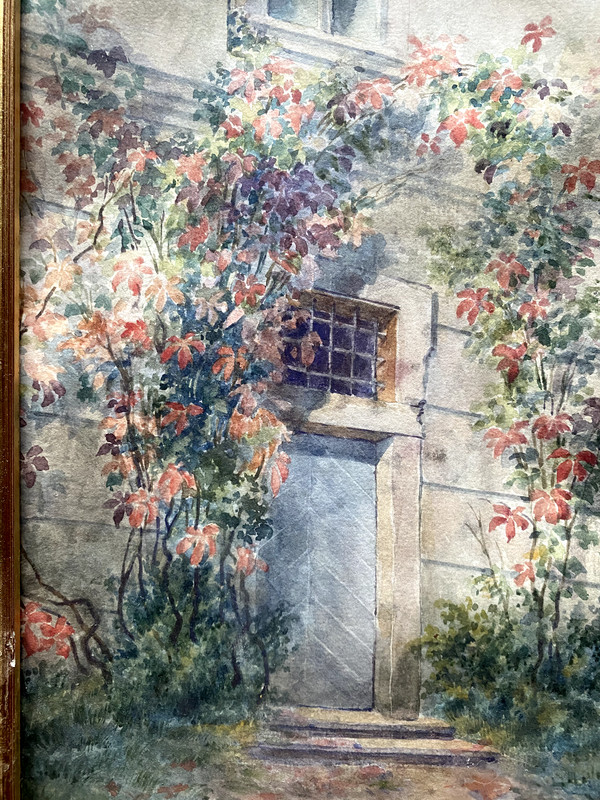 Watercolour Um 6332ftBAUMANN Frame Gate Garden Kletterose Vintage Portal gallery