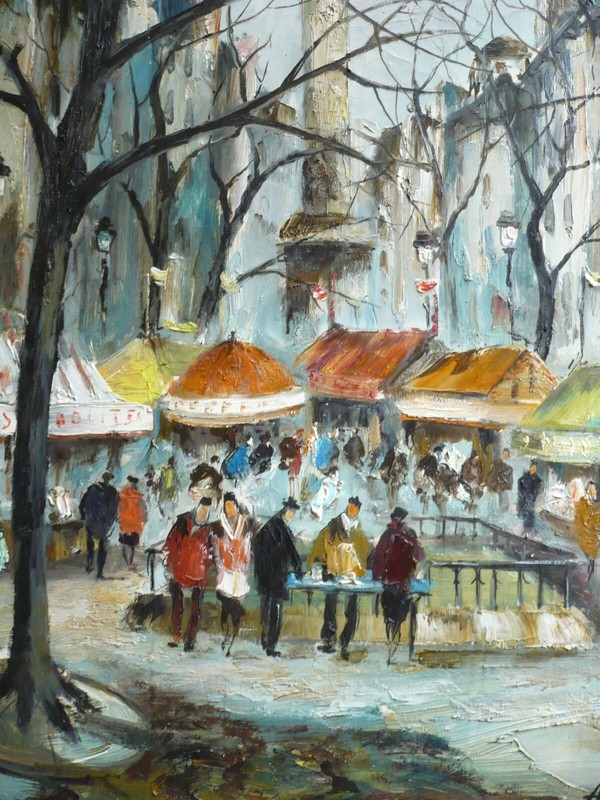 ANDRE BESSE, Canadian LISTED PARIS STREET SCENE MODERN IMPRESSIONISM VINTAGE OIL gallery