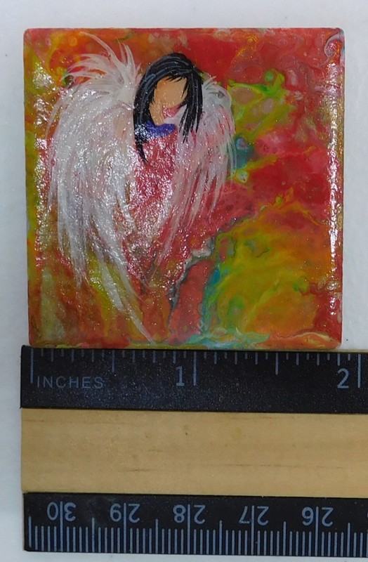 Angel Light Being Shimmer Color shift on Ceramic Tile Magnet Art by Rain Crow gallery