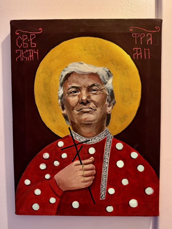 Original Oil Painting Donald Trump Political Pop Art Canvas Hand Painted 16*12