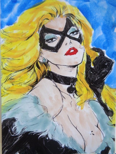 ACEO Women In Art – BLACK CAT Painting ART