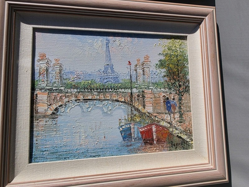 Vintage Caroline Burnett style Paris street scenes. Read the description !! Oil gallery