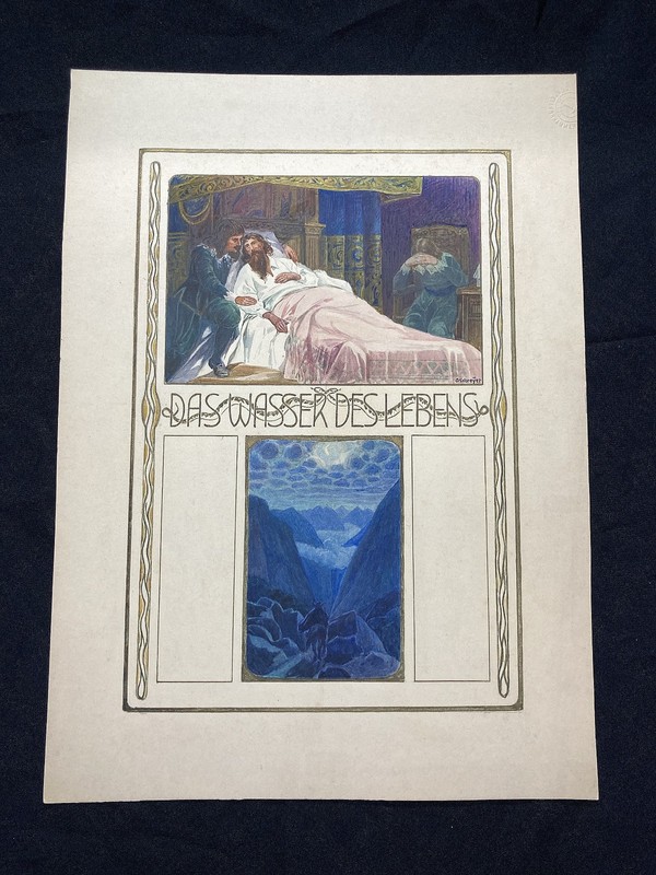 The Water of Life No. 1 Fairy Tale Watercolour/Ink around 1900, Brothers Grimm