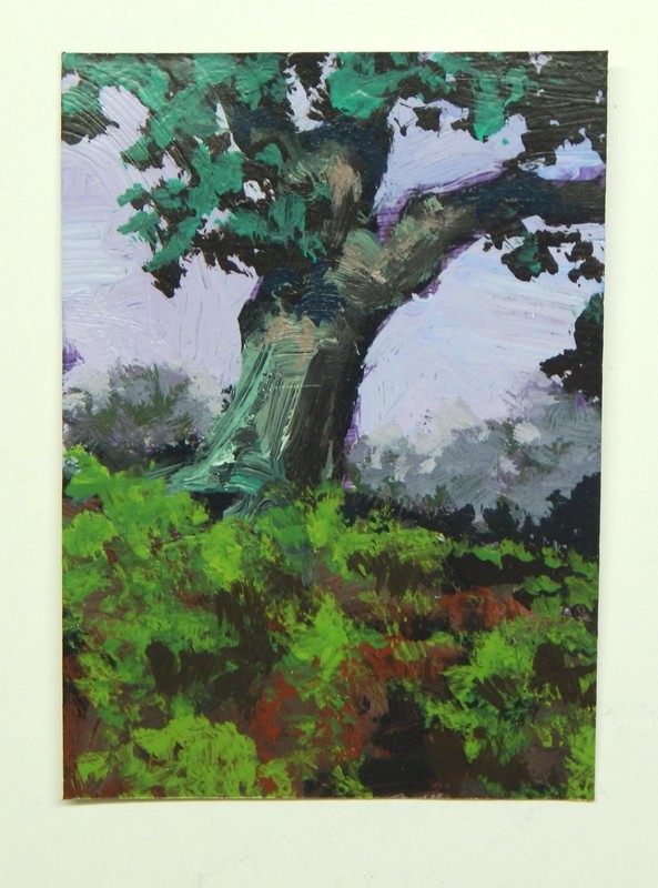Original ACEO Landscape ART Tree
