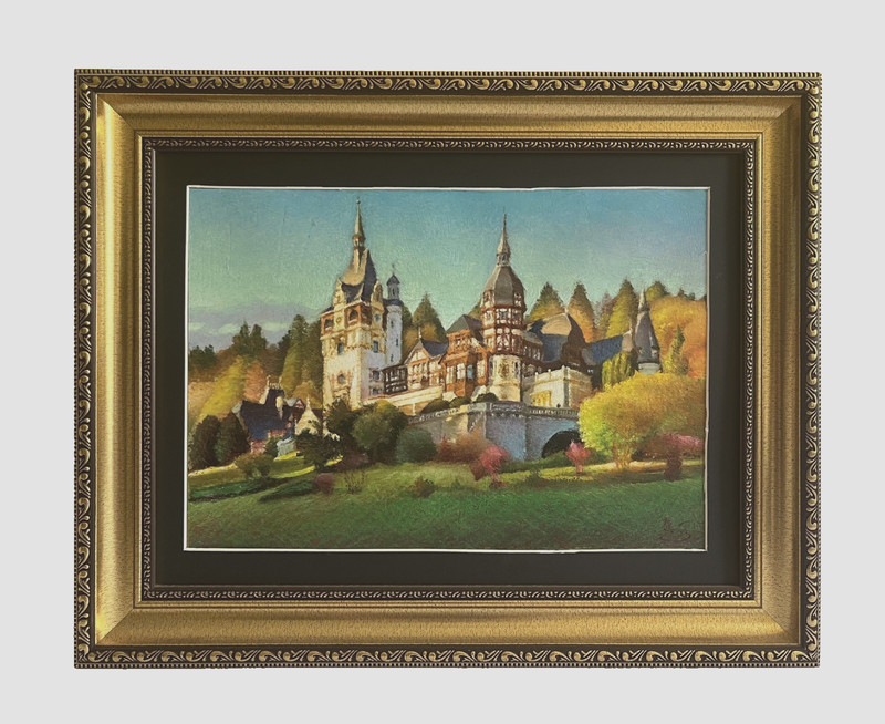 landscape hand printed painting framed gallery