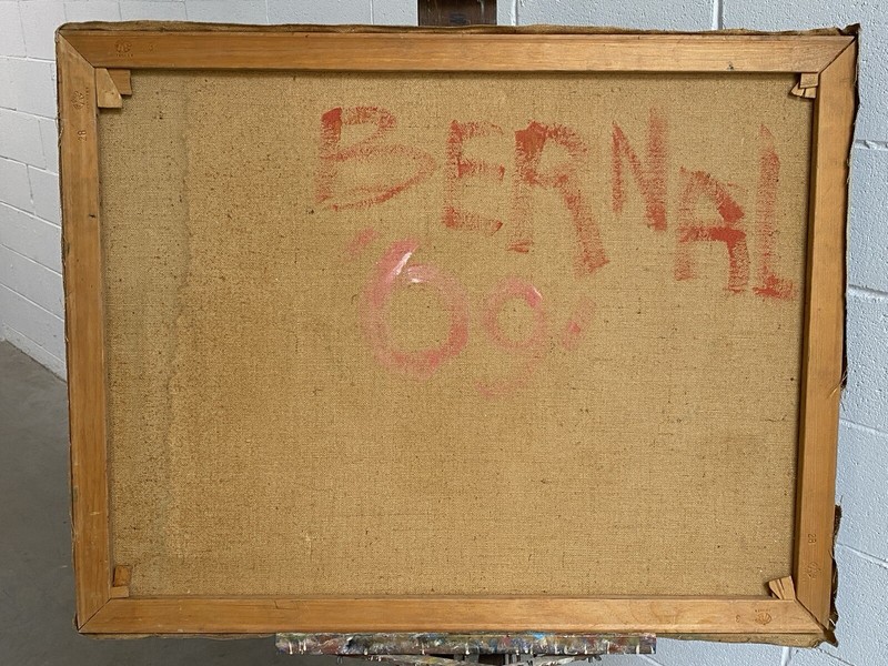 1969 JOSE BERNAL (1925-2010) EXPRESSIONIST/ABSTRACT OIL ON CANVAS PAINTING CUBAN gallery