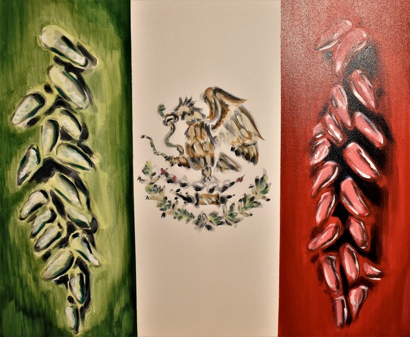 AARON VEE «MEXICO» | ORIGINAL ACRYLIC PAINTING ON CANVAS  30″x 24″ 