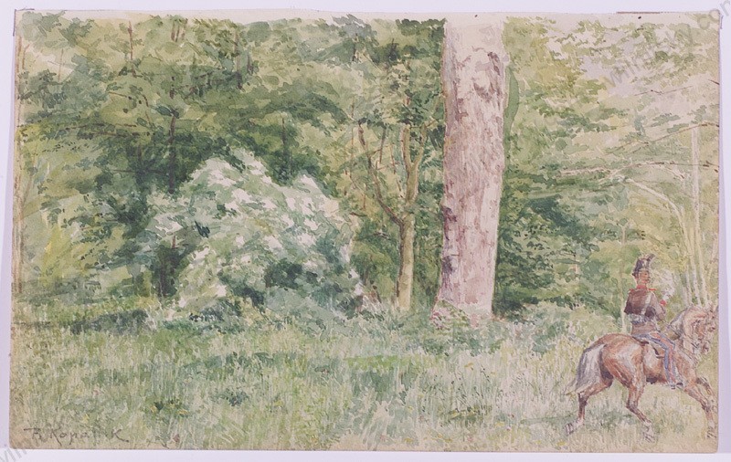 Franz Kopallik (1860-1931) «In Wienerwald (Vienna Woods)» Watercolor, c.1900 (1)