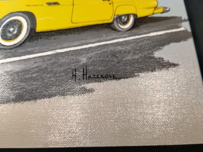 Vintage Canvas 1957 Thunderbird Painting By H.Hargrove gallery