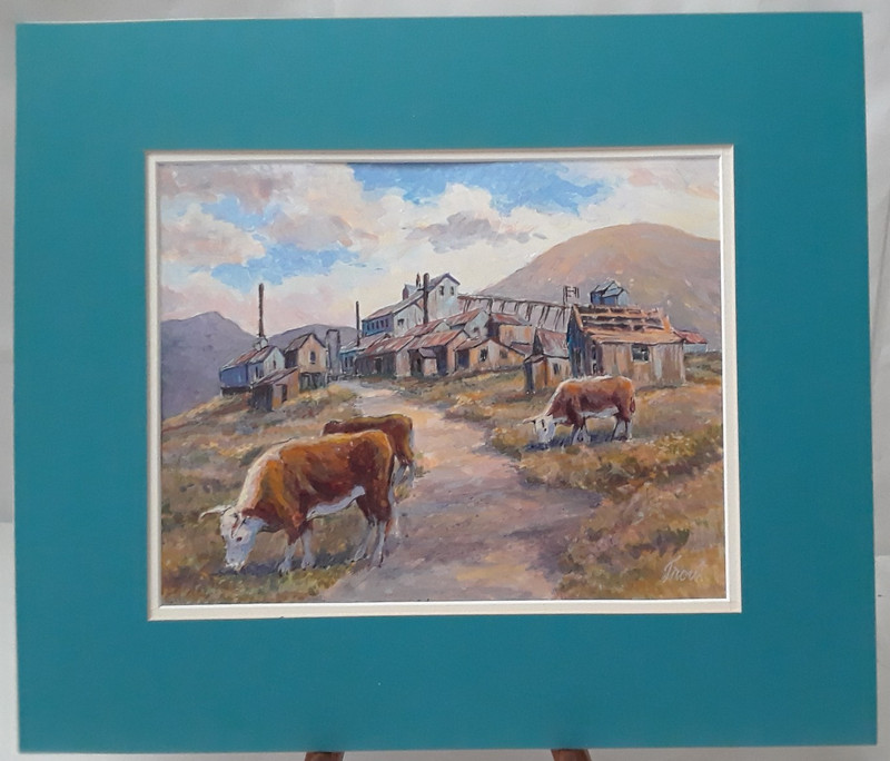 Watercolor on Paper Board Matted Original by Don Trout Bodie Standard Mine