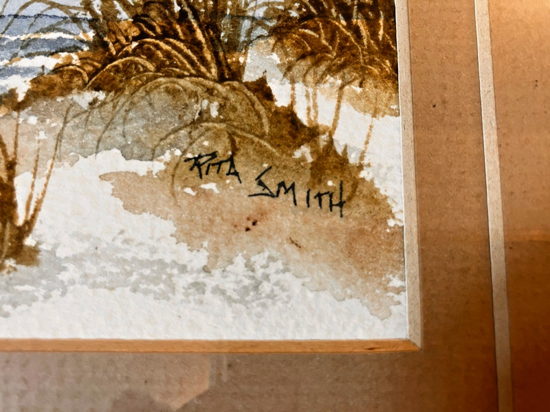 Framed Rita Smith Watercolor Painting Beach Shore Columbia SC 11 1/2" x 9 1/2" gallery
