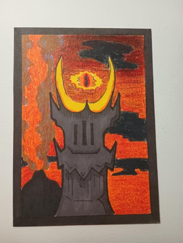 LOTR Eye of Sauron sketch card, art, drawing, fan art, comic art