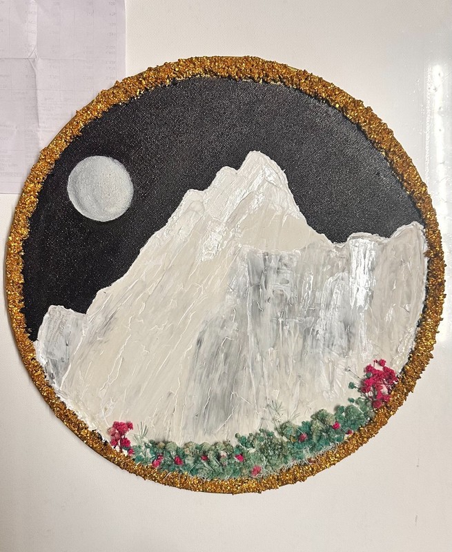 Unique Black & White Texture Mountain Canvas Wall Art – 36×36 CM Plaster Style