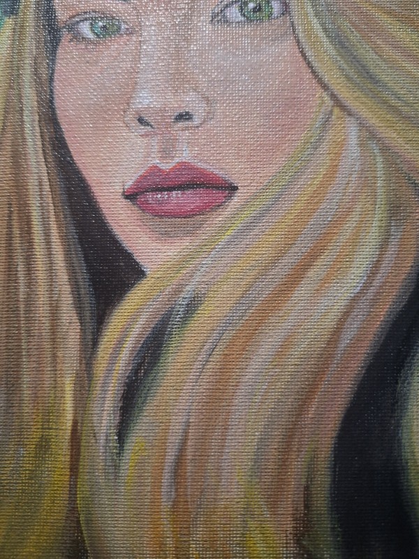 Original Hand Painted 9x12 Contemporary Portrait Acrylic Paper Art gallery
