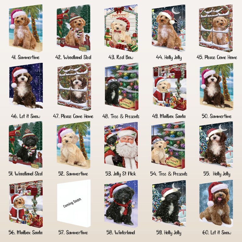 Cockapoo Dog Canvas .75" Personalized Digital Painting Christmas NWT gallery