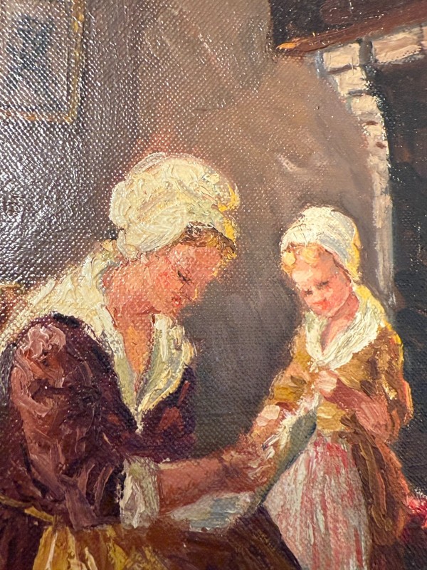 Oil Painting Impressionism Original 60's Art Painting By A Laverdan, Framed gallery