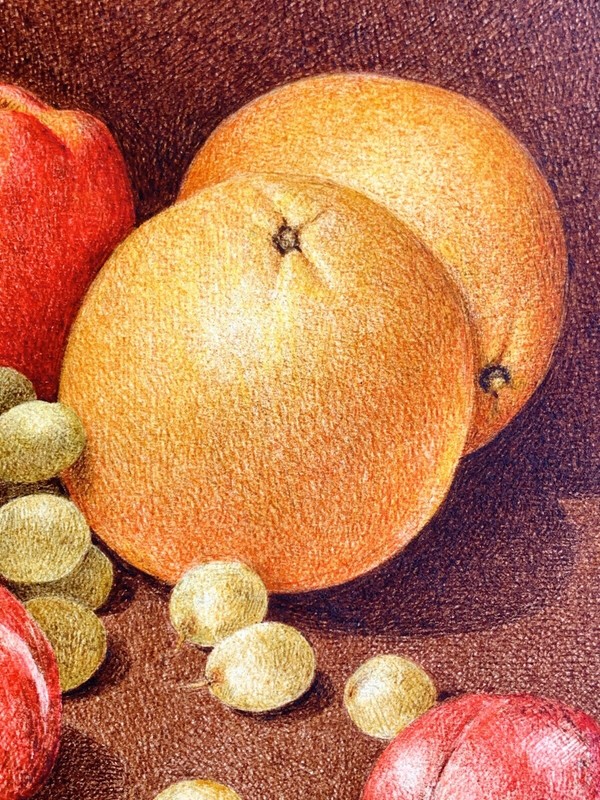 Newcomb Macklin Frame with Sill Life Painting by Charles E Gelb grapes oranges gallery