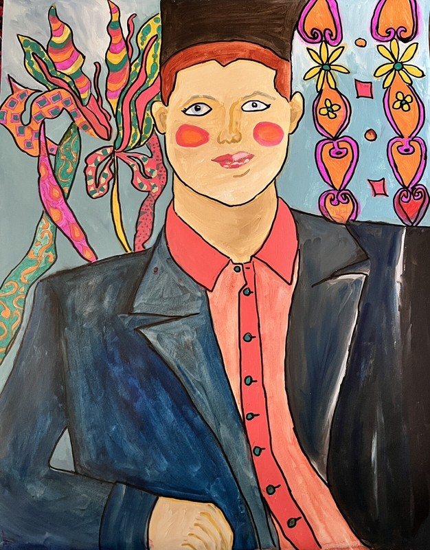 New Pop Art Oil Painting Brittony Martin 16×20 “MR DASHING”