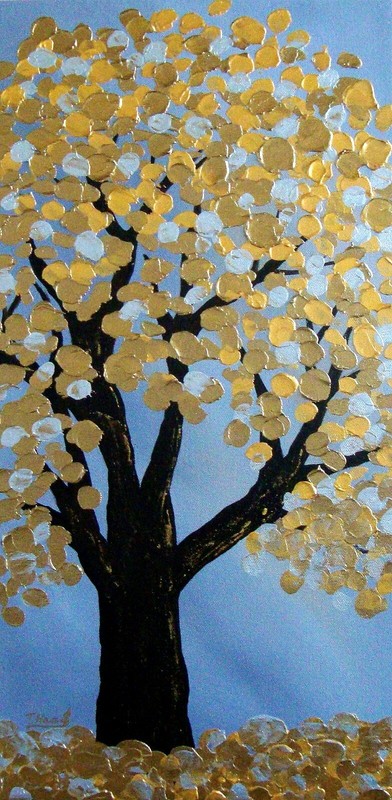 Abstract Landscape original painting "The King of the Land", 24x12x1"