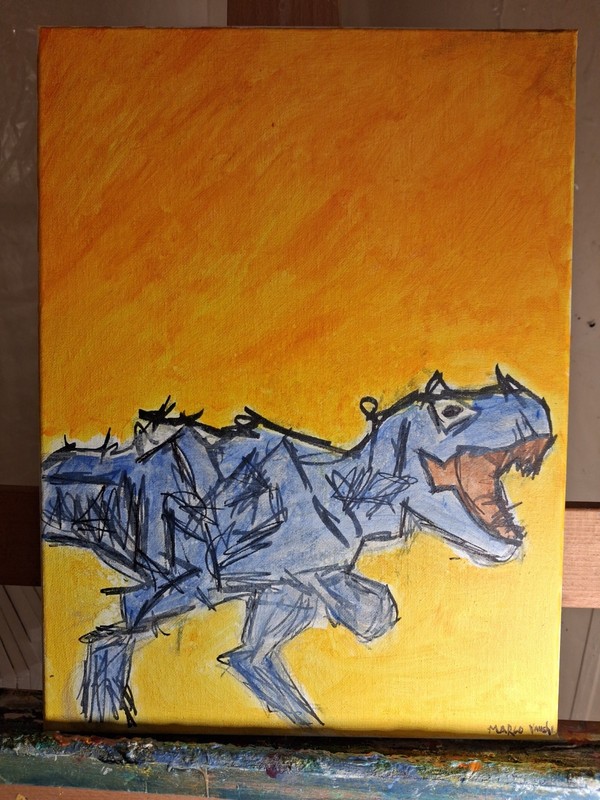 11x14 Canvas Dinosaur Contour Drawing Wall Decor gallery