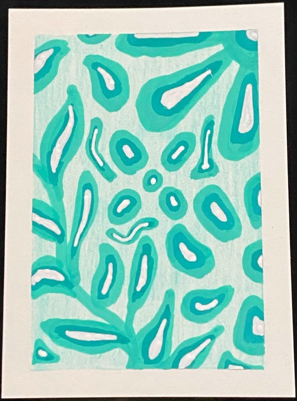 ACEO Original Floral Plants Petals Miniature Painting Modern Art OneCraftyLady
