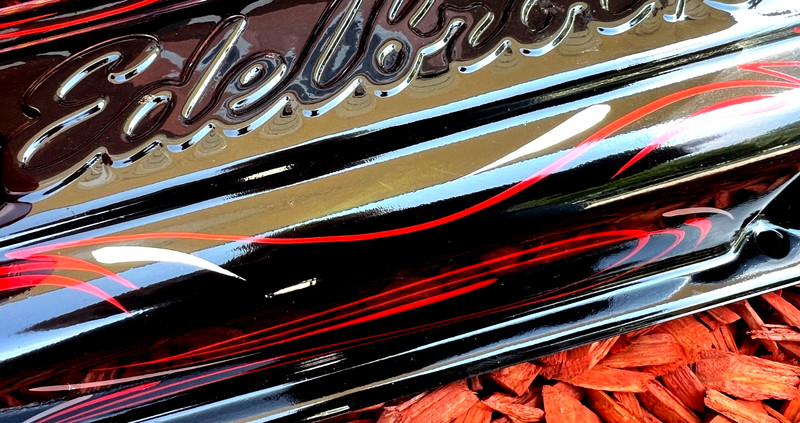 Vintage Hot Rod Shop Sign pinstriped Car Rat Rod Art on Edelbrock Valve Cover gallery