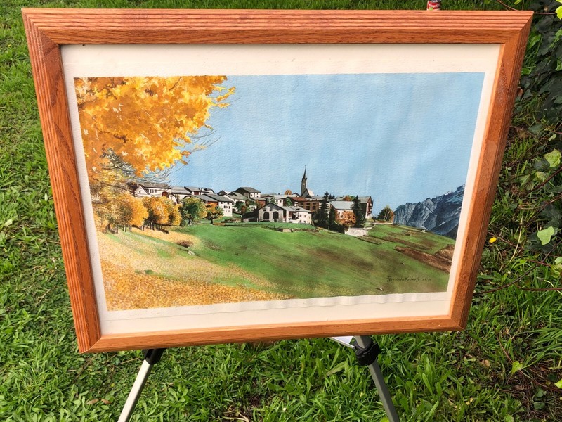 FERNANDO ROBLES Original SWISS ALPS LANDSCAPE WATERCOLOR LISTED MEXICAN ARTIST gallery