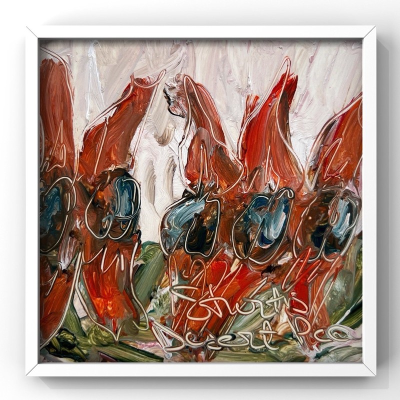 Sturt’s Desert Pea Painting Australian Native Flowers Plants Art Framed Floral