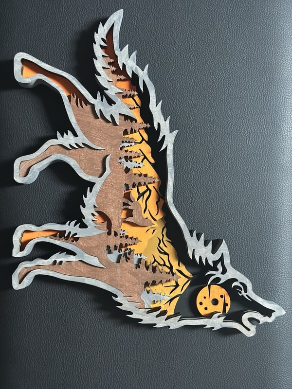Painted 3d Wolf Silhouette gallery