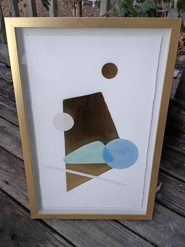 Marmont 2019 Gold Foil Abstract Painting 24″ x 16″ Framed Signed