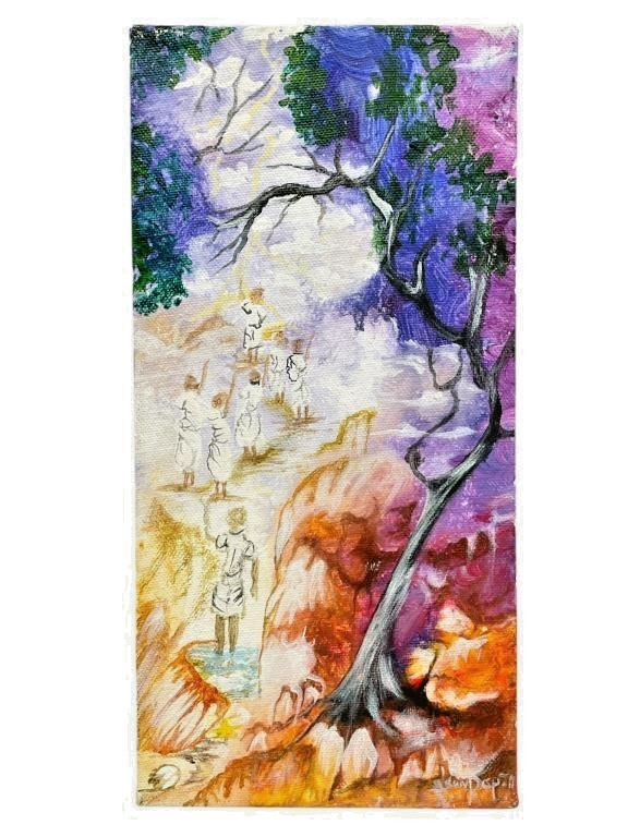J. Baptiste Roosevelt Painting ‘DREAM’ Haitian Art 12″x6″