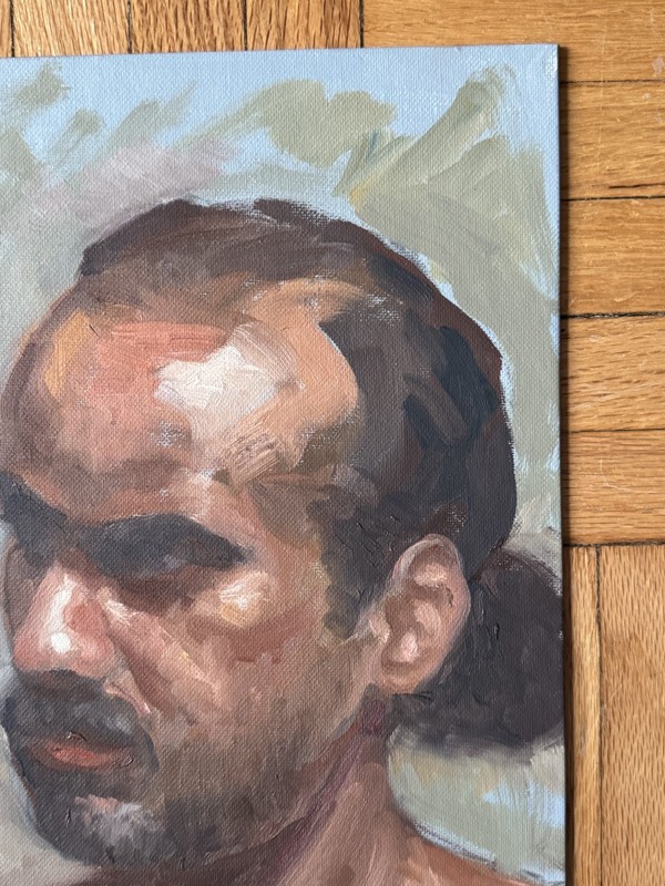 Vintage Portrait Acrylic Board Portrait Man Mustache 12x16 Peter Feldman Gay Int gallery