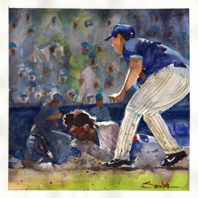 Slide to Safe : Sandra Watercolors™ California : ORIGINAL PAINTING