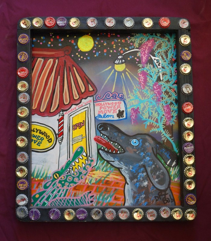 HOLLYWOOD POWER MOVE SALON New Orleans Louisiana Outsider Folk Art by DR. BOB
