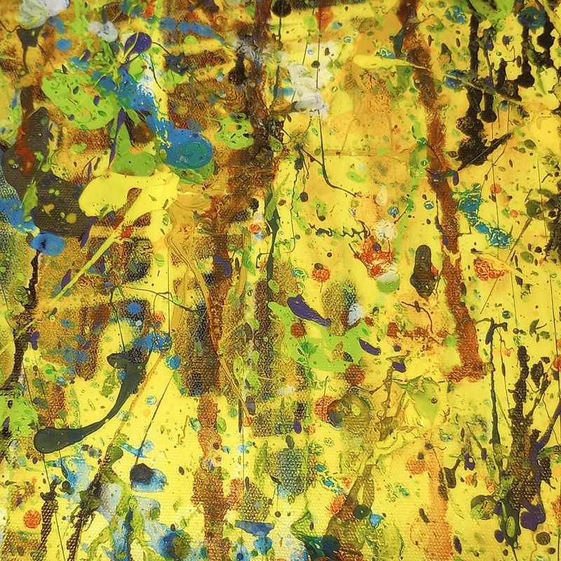 Abstract Multicolor Splatter Painting, Unframed Canvas Home Decor '12x'24 gallery