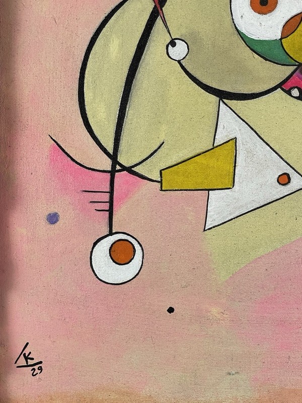 Wassily Kandinsky Oil On Canvas (Handmade) signed and stamped Framed gallery