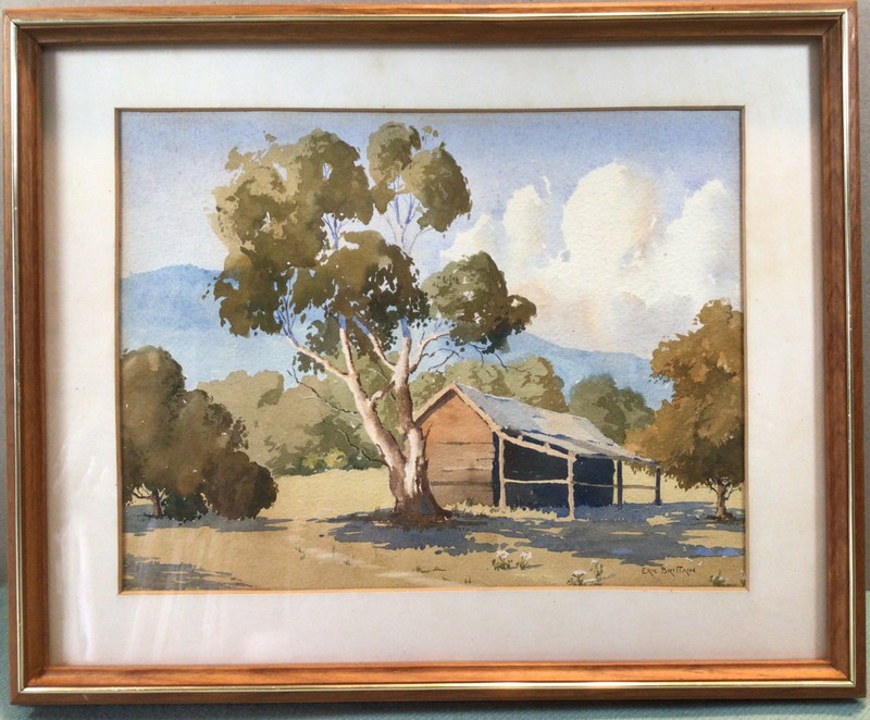 Eric Brittain Autumn Landscape Circa 1940s Framed Watercolour Painting