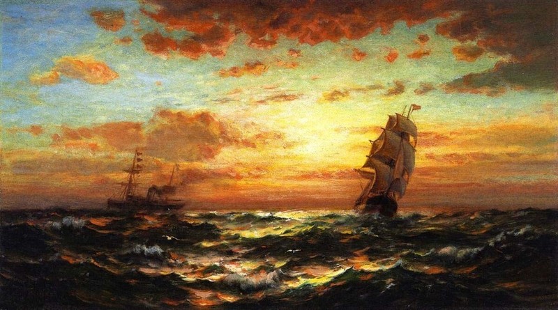 MQ735 Stretched Canvas Frame / Unframed Handmade Sailing Boat Oil Painting gallery