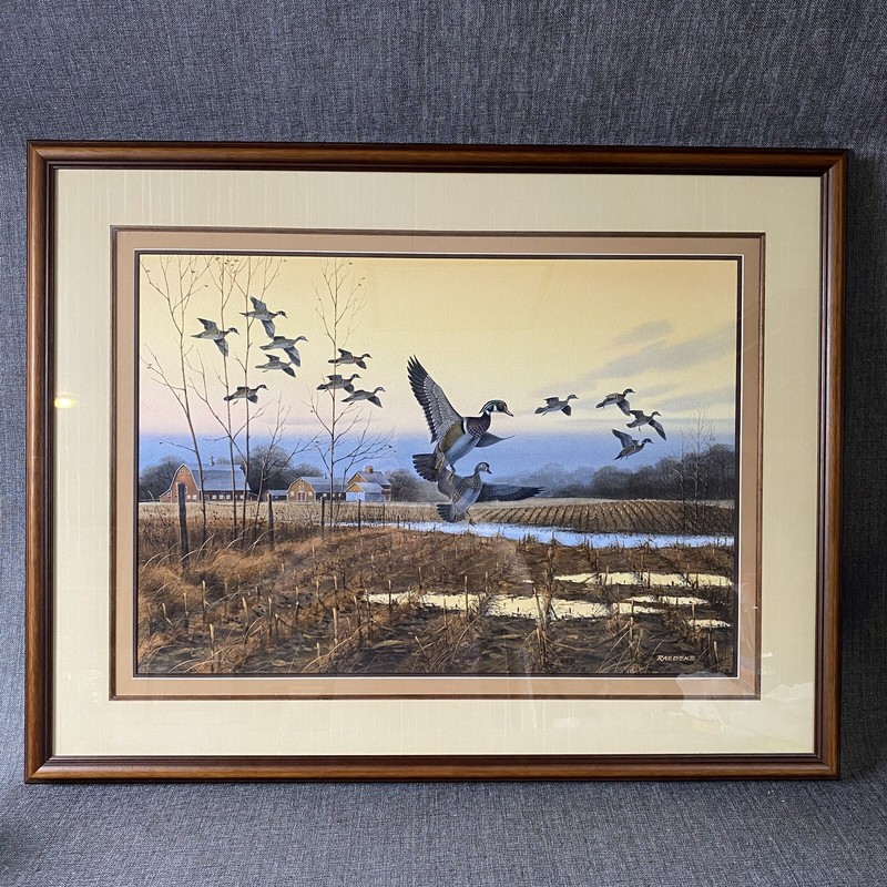 Original Art Watercolor by Jerry Raedeke «The Gleaners» 38.5″x30″ framed SIGNED